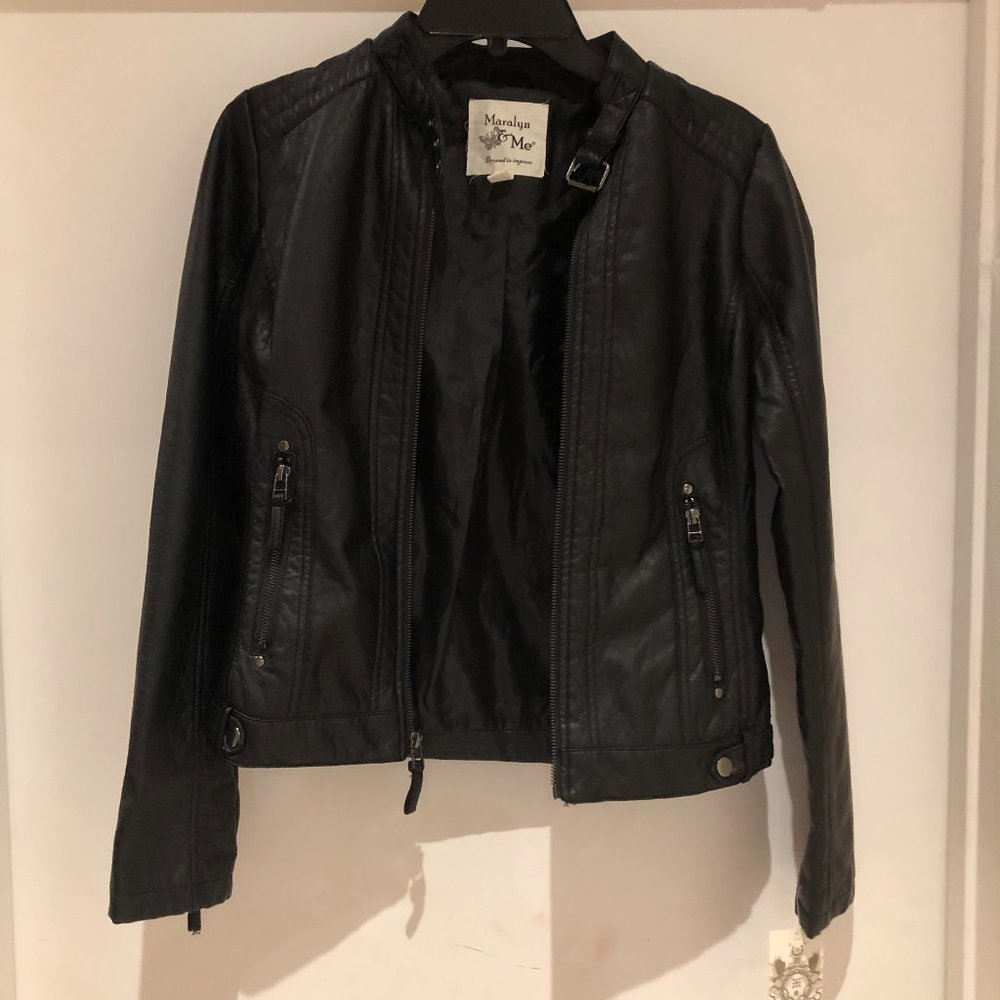 Juniors Black Leather Jacket